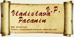 Vladislava Pačanin vizit kartica